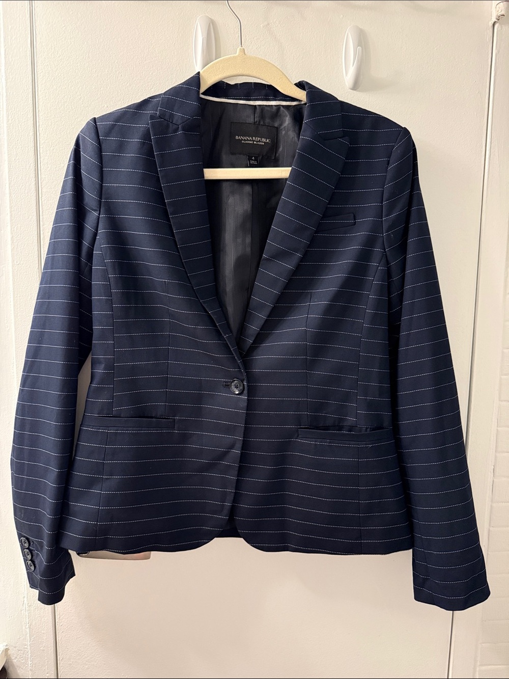 Banana Republic Navy Pinstripe Women's Blazer